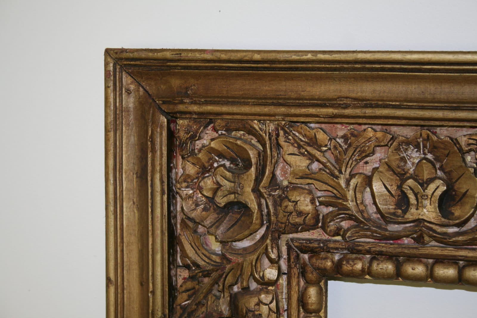 Large Antique Style Carved Ornate Vintage Gilt Wood Mirror Frame (4ft x