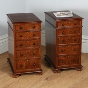 Pair of Antique Victorian Oak Bedside Chests / Cabinets (Circa 1850)