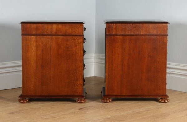 Pair of Antique Victorian Oak Bedside Chests / Cabinets (Circa 1850)