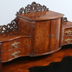 Antique Louis XV Revival French Walnut & Leather Bonheur Du Jour Desk (Circa 1870)