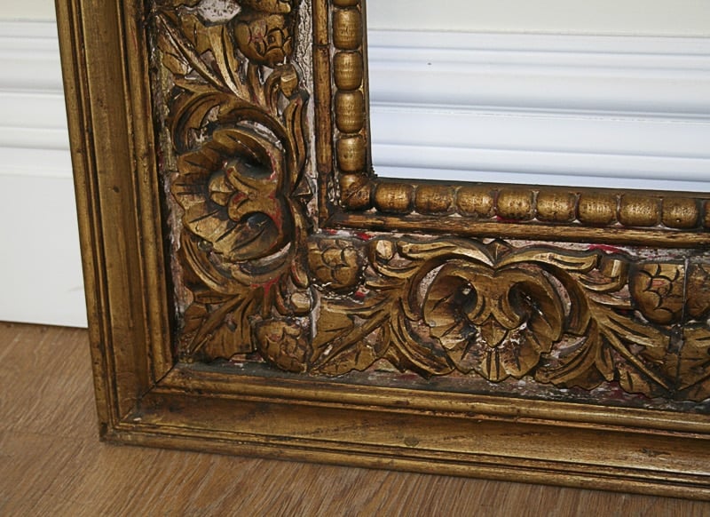 Large Antique Style Carved Ornate Vintage Gilt Wood Mirror ...