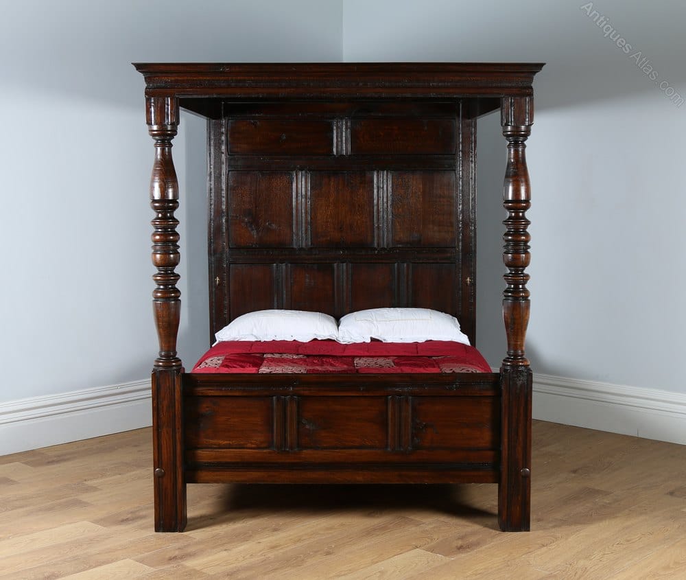 Victorian Solid Oak King Size Four, Victorian Bed King