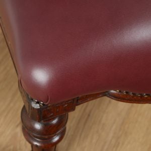 Antique Victorian Oak Burgundy Red Leather Office Armchair / Chair (Circa 1860)