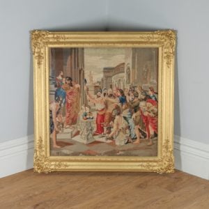 Antique Victorian English Berlin Tapestry in Carved Gilt Wood Frame (Circa 1860)