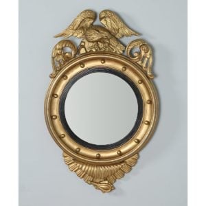 Antique Georgian Regency Carved Gilt Wood Convex Butlers Mirror (Circa 1820)