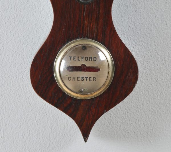 Antique Victorian Rosewood Banjo Barometer by W. N. Telford, Chester (Circa 1860)