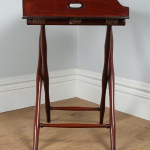 Antique Victorian Mahogany Butlers Drinks Tray Table & Stand (Circa 1850)