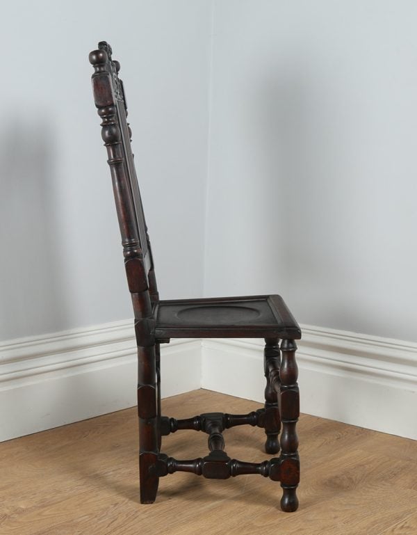 Antique Charles II Revival Walnut Side Chair (Circa 1880)