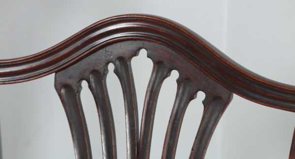 Antique Set of 12 English Georgian Hepplewhite Style Mahogany Dining Chairs (Circa 1920) - yolagray.com