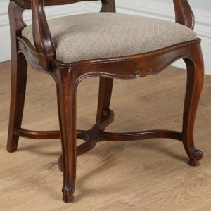 Antique Set of 8 French Louis Beech Provincial Dining Chairs (Circa 1900)