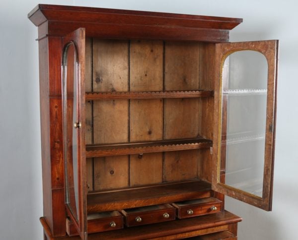Antique Welsh Georgian Oak & Mahogany Housekeepers Cupboard (Circa 1810)