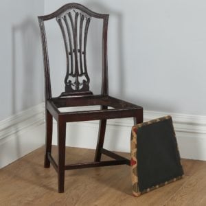 Antique Set of 12 English Georgian Hepplewhite Style Mahogany Dining Chairs (Circa 1920) - yolagray.com