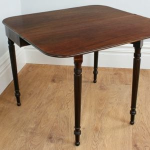 Antique George IV Inlaid Figured Mahogany “D” End Tea Table (Circa 1830)