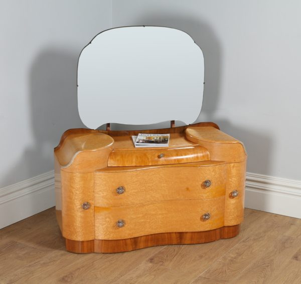 Art Deco Style Birds Eye Maple Dressing Table by Supersuite (Circa 1960)