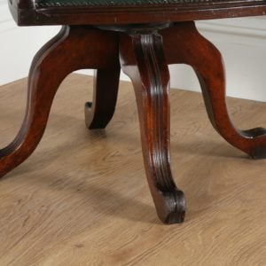 Antique Victorian Mahogany Revolving Office Desk Chair (Circa 1890)