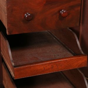 Antique Pair of Victorian Figured Mahogany Bedside Chests / Cabinets (Circa 1870)