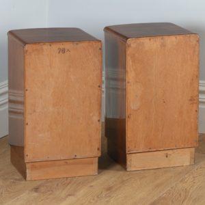 Antique Pair of Art Deco Figured Walnut Bedside Cabinets (Circa 1930)