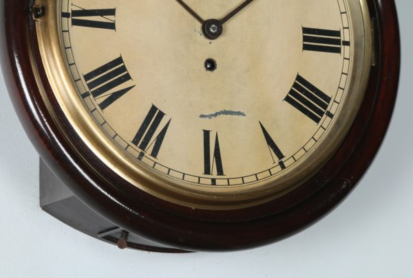 Antique 16" Mahogany Cooke & Kelvey Railway Station / School Wall Clock (Timepiece)