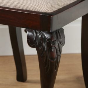 Antique Set of 8 Georgian Chippendale Style Carved Mahogany Dining Chairs (Circa 1880)