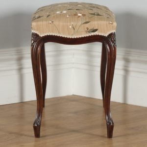 Antique French Louis Style Walnut Upholstered Duet Stool (Circa 1860)