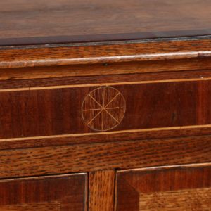 Antique English Georgian Oak & Mahogany Inlaid Chest of Drawers (Circa 1800)