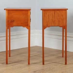 Pair of French Louis XVI Style Inlaid Yew Wood Bedsides / Chests / Cabinets (Circa 1950)