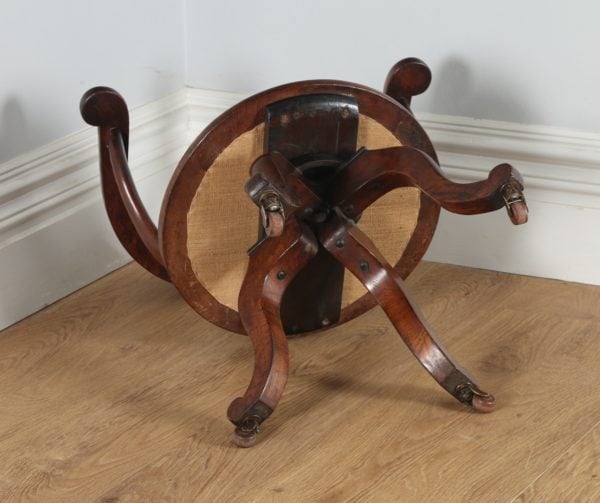 Antique English Victorian Oak Revolving Office Captain’s Chair (Circa 1870)