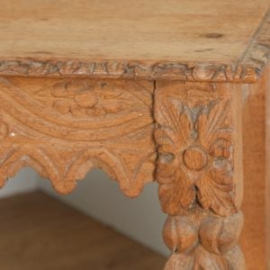 Antique English Victorian Gothic Carved Scrub Oak Hall / Window Bench (Circa 1860) - yolagray.com