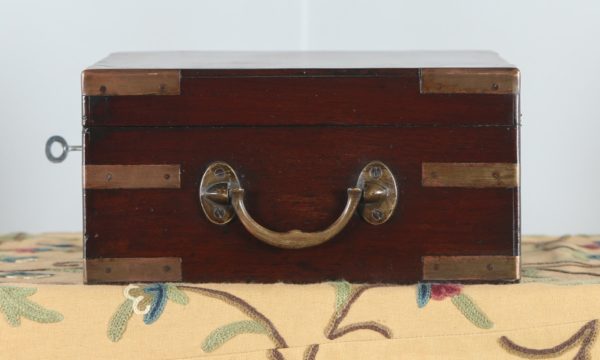 Antique Victorian Colonial Anglo Indian Mahogany Writing / Jewellery / Sewing Box (Circa 1880) - yolagray.com