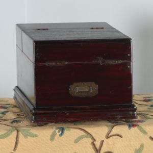 Antique Victorian Colonial Anglo Indian Teak Vanity / Jewellery Makeup Box (Circa 1870) - yolagray.com