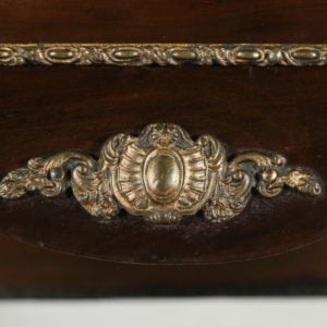 Antique French Louis XVI Revival Mahogany Leather & Brass Ormolu Writing Table by Alphonse Tahan (Circa 1870) - yolagray.com