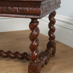 Antique French Carved Oak Rectangular Coffee Table (Circa 1860) - yolagray.com