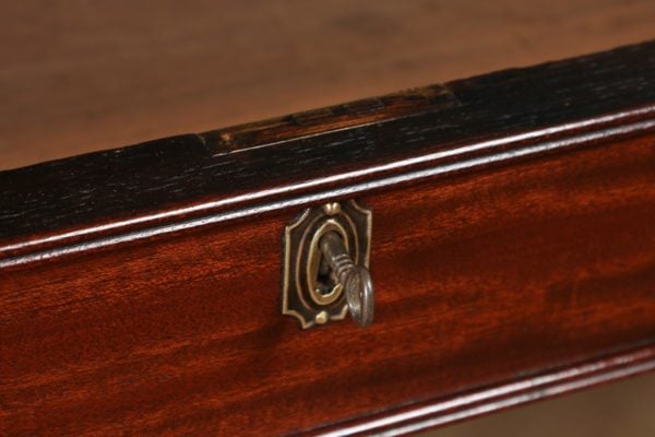 Antique Regency Style 5ft 9⅝” Mahogany & Leather Partners Library Table (Circa 1890) - yolagray.com