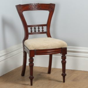 Antique Victorian Set of 10 Mahogany Upholstered Dining Chairs by J.B.C.W. (Circa 1890) - yolagray.com