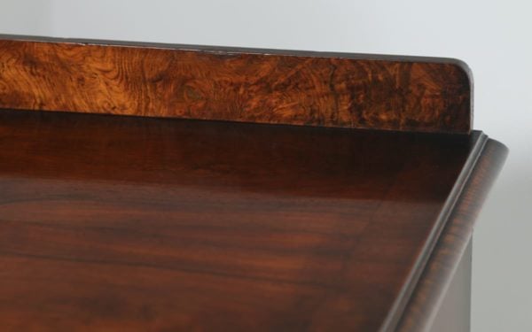 Antique English Maples & Co. Burr Walnut Queen Anne Style Serving Table (Circa 1920) - yolagray.com