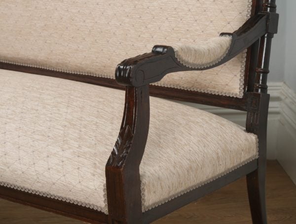 Antique French Louis XVI Style Beech Salon Couch (Circa 1880) - yolagray.com