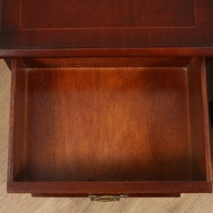 Pair of Georgian Style Mahogany Inlaid Bedside Chests of Drawers by Bradley (Circa 1975) - yolagray.com