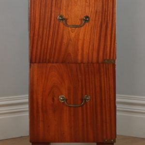 Antique Victorian Colonial Mahogany Military Campaign Chest of Drawers by Graves & Sons (Circa 1890) - yolagray.com