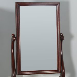 Antique English Victorian Mahogany Floor Standing Rectangular Cheval / Dressing Mirror (Circa 1860)- yolagray.com
