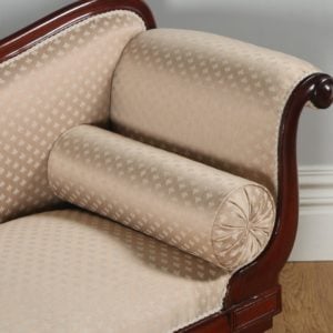 Antique English Regency Mahogany Upholstered Chaise Longue (Circa 1830)- yolagray.com