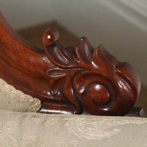 Antique English William IV Carved Mahogany Upholstered Chaise Longue (Circa 1835)- yolagray.com