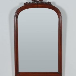 Antique English Victorian Mahogany Rectangular Wall Portrait Mirror (Circa 1870)- yolagray.com