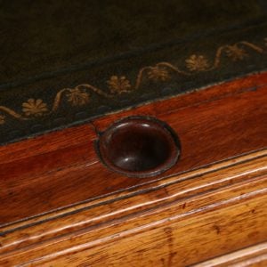 Antique English Edwardian Mahogany & Leather Cylinder Roll Top Writing Pedestal Office Desk (Circa 1900)- yolagray.com