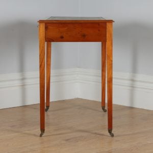 Georgian Style Cherry Wood 3ft Green Leather Writing Table by Avonex (C. Late 20th Century) - yolagray.com