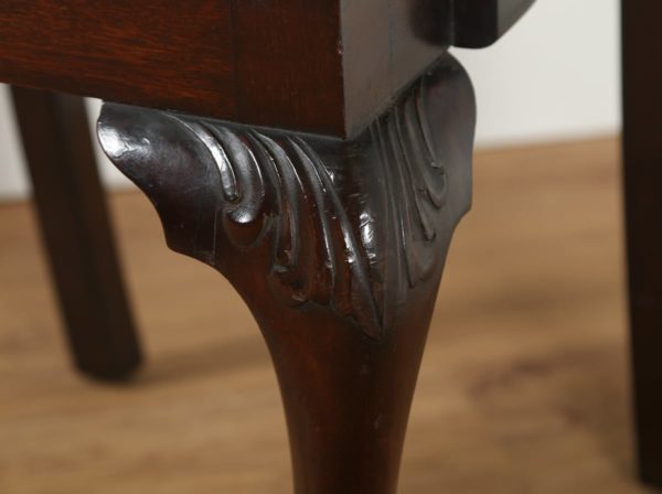 Antique English Pair of Chippendale Style Mahogany Library Office Desk Armchairs (Circa 1900)- yolagray.com