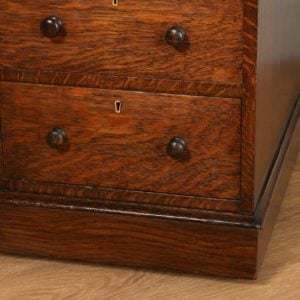 Antique English Victorian Oak & Leather 5ft Partner’s Pedestal Office Desk (Circa 1860)- yolagray.com