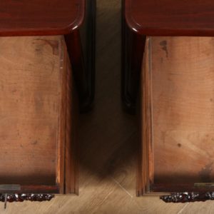 Antique Pair of English Victorian Flame Mahogany Bedside Chests (Circa 1860)- yolagray.com