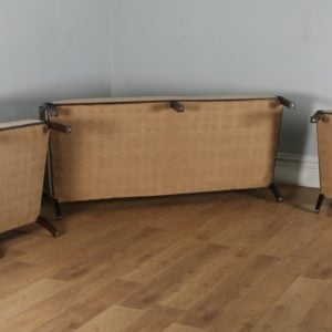 Antique English Edwardian Chippendale Style Three Piece Mahogany & Cane Bergere Suite (Circa 1900) - yolagray.com
