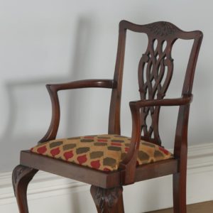 Antique English Set of Six Georgian Chippendale Style Mahogany Dining Chairs (Circa 1900)- yolagray.com