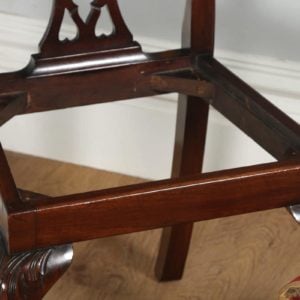 Antique English Set of Four Georgian Chippendale Style Mahogany Dining Chairs (Circa 1900)- yolagray.com